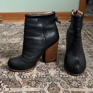 Jeffrey Campbell Black Havana Leather Ankle Boots